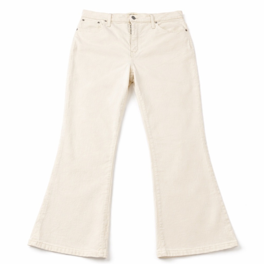 Madewell Mid Rise Kick Out Jeans Ivory Size 32 effortless coastal chic style